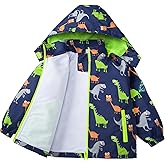 IjnUhb Boys Rain Jacket with Detachable Hood Lightweight Raincoats for Kids