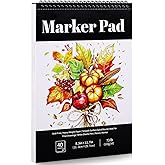 A4 Marker Paper Pad 40 Sheets, 8.3×11.7 Inch Bleedproof Art Sketch Pad, 73lb/120gsm Drawing Paper Spiral Sketch Book, Painting Coloring Alcohol Marker Paper for Beginners, Artists, Gift