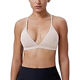 MsAnya Women's Triangle Bralette Plunge Unlined Seamless Bra No Underwire Sexy Comfortable Everyday V Neck Wireless