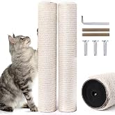 OSPNIEEK Cat Scratching Post Replacement with M8 Screws, 2 Pack 15.7&ldquo; Natural Sisal Rope Cats Tree Scratcher Refill, DIY Hemp Scratch Pole Part for Indoor Kitten Tower Refurbishment Accessories Spare