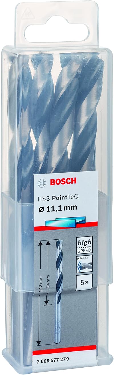 Bosch Professional 5-Piece PointTeQ HSS Twist Drill Bits for Metal