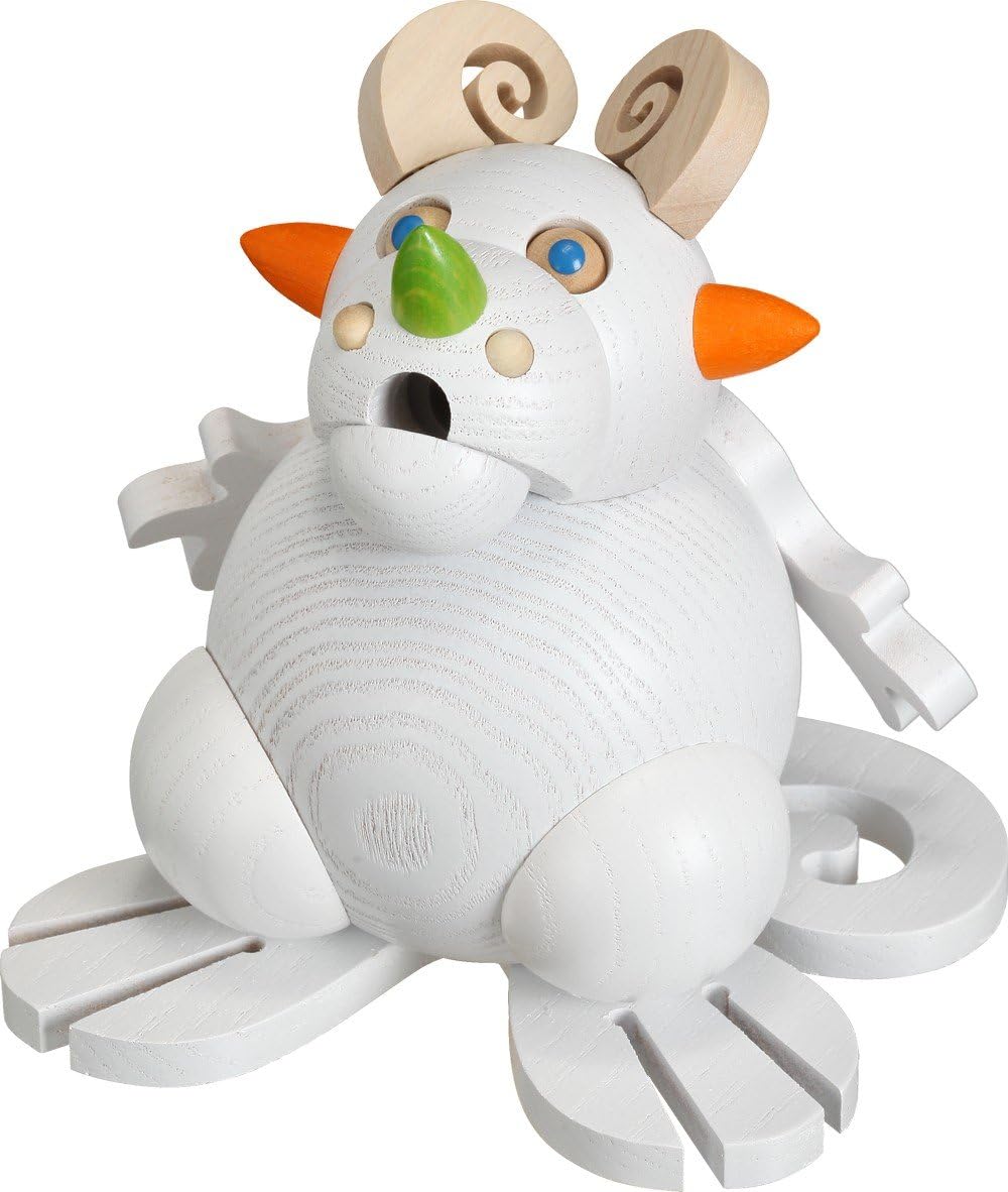 Smoker Ball figure ice dragon incl. 2 Incense Christmas Advent wooden Erzgebirge wooden art handmade 10 cm