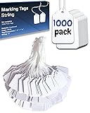 Easytwelve - 1000 Pcs White Price Tags with String