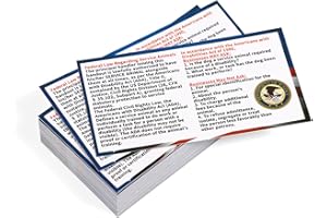 PEUTIER 50pcs Service Dog Law Cards, ADA Service Animal Id Badge Gear Stuff Information Cards Tag Registration Certificate Print on Both Sides States Handler's Legal Rights to Uninformed Business Personnel