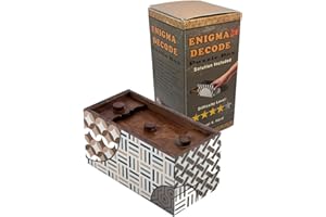 Enigma Decode Secret Puzzle Box - Money and Gift Card Holder in a Wood Magic Trick Lock with Two Hidden Compartments Braintea