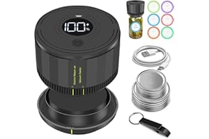 YK Siguoril Electric Mason Jar Vacuum Sealer, Auto Stop Mason Jar Vacuum Sealer Kit for Wide Mouth and Regular Mouth canning lids with Food Storage Labels for Freshness and Preservation