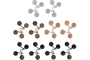 GOLD DEER 10 Set Adjustable Waist Buckle Extender, No-Sew Pant Waist Tightener Buttons Pins for Loose Jeans & Skirts, Button 