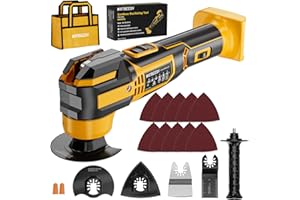 NATBEESY Upgraded Oscillating Multi-Tool Compatible with DeWalt 20V Battery, Cordless Oscillating Tool with Multi-Damp Suspension System, Brushless Motor, 21000 OPM & 4.5°Swing for Fast Smooth Cutting