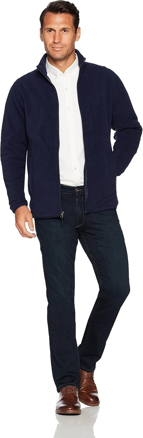  Essentials Men's Full-Zip Polar Fleece Jacket: Clothing
