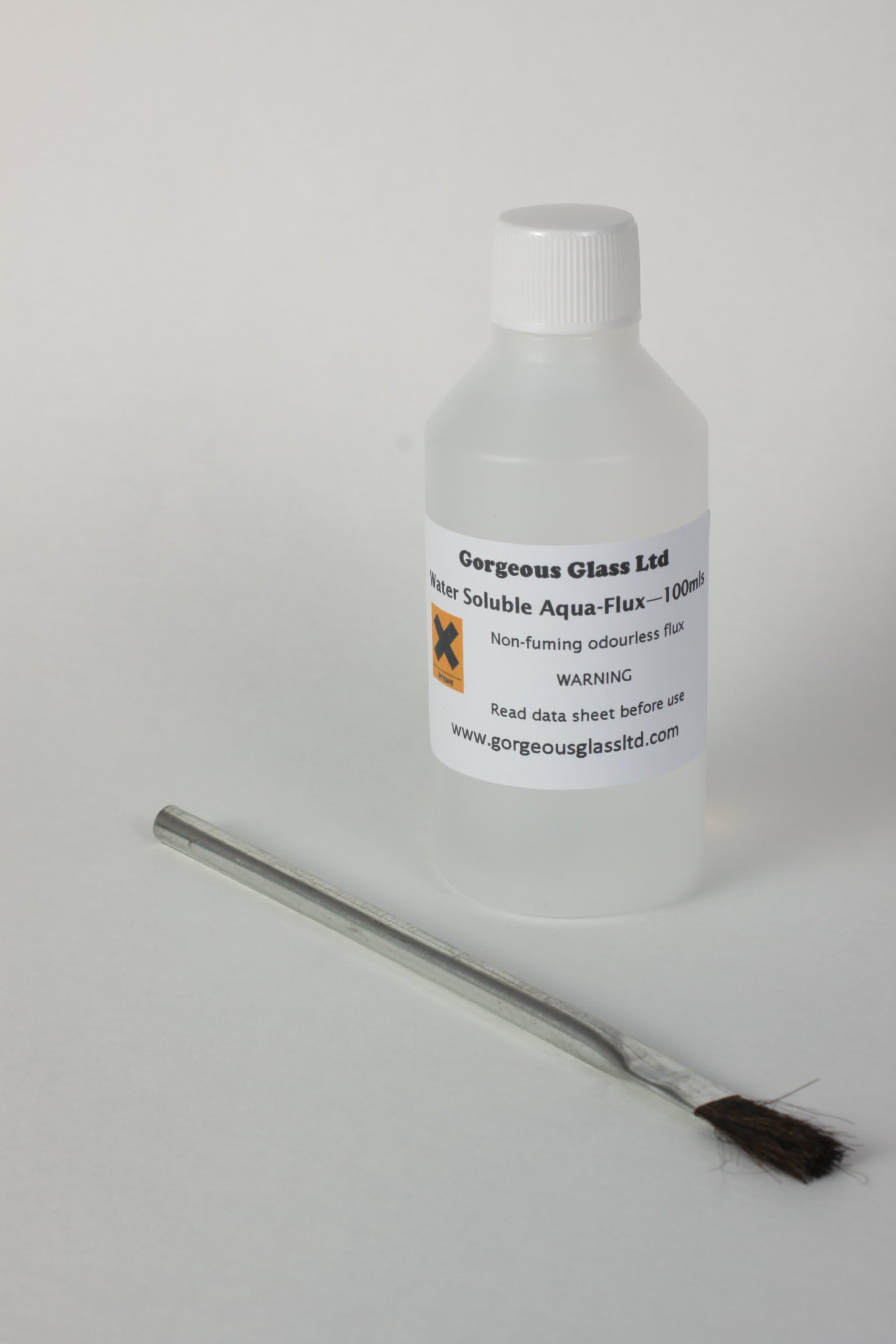 Stained Glass Tools and Supplies - Aqua Flux and Brush 100mls