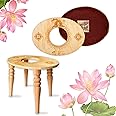 Sama Handcraft Seat for Yoni in a Luxury Package-Devi Steaming Wooden SEAT with Engraved Pictures of Goddess Yoga and Muladhara (Solo Seat (Without Herbs and Cushion), Gold)