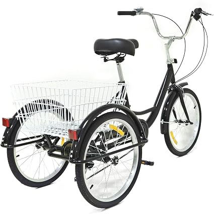 oukaning 20 zoll erwachsenendreirad fur senioren fahrrad 8 gange 3 rad dreirad fahrrader cruise tricycle trike fur erwachsene und senioren amazon de kuche haushalt