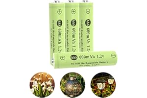 Porvoo AAA Ni-MH 600mAh 1.2V Rechargeable Batteries, AAA Solar Batteries for Outdoor Solar Lights, Garden Lights, String Lights (4Pack AAA)