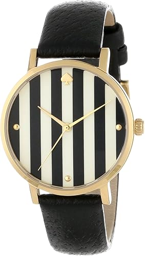 Amazon Com Kate Spade New York Women S 1yru0017 Black And White Stripe Metro Watch Watches