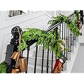 Faux Norfolk Pine Christmas Garland – Real Touch Greenery Artificial Cedar Christmas Garland for Fireplace Mantel, Staircase, Door Frame, Holiday Indoor Winter Décor (15FT)