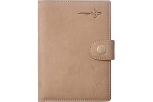 BORGASETS Genuine Leather Passport Case, RFID Passport Cover with Credit Card Holder for Women and Men Family ID Travel