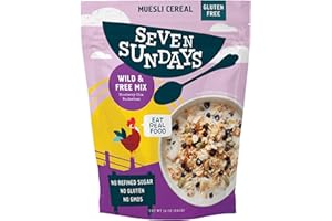 Seven Sundays Wild & Free Blueberry Chia Muesli Cereal {12 oz. pouch, 1 Count} | Gluten Free Certified | Non GMO | No Refined Sugar | Kosher