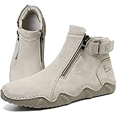 Women's Suede Round Toe Zipper Chukka Boot Warm Fur Lined Snow Boot Ankle High Top Casual Booties Winter Cold Weather outdoor hiking Boots