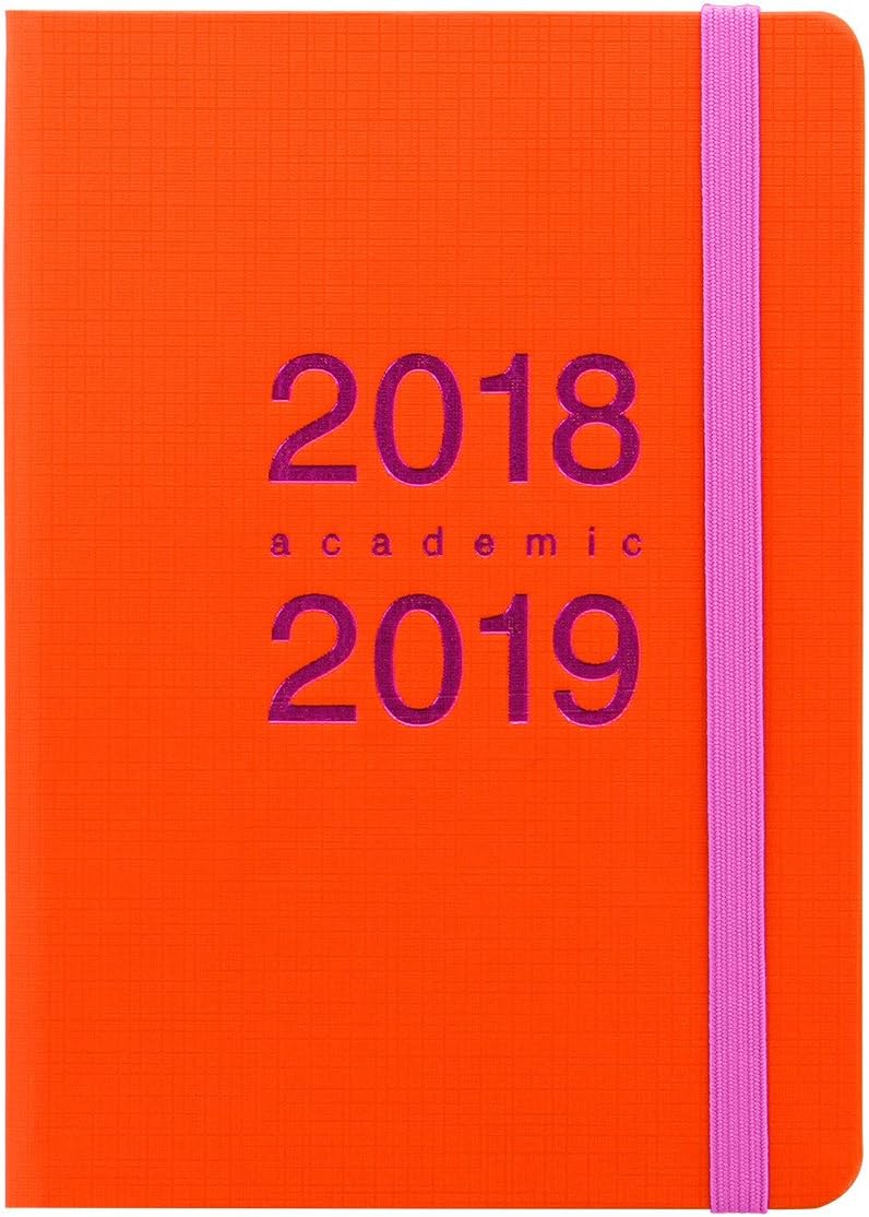 Letts memo A6 academic diary, 2018 - 2019, orange, 1 day on 1 page