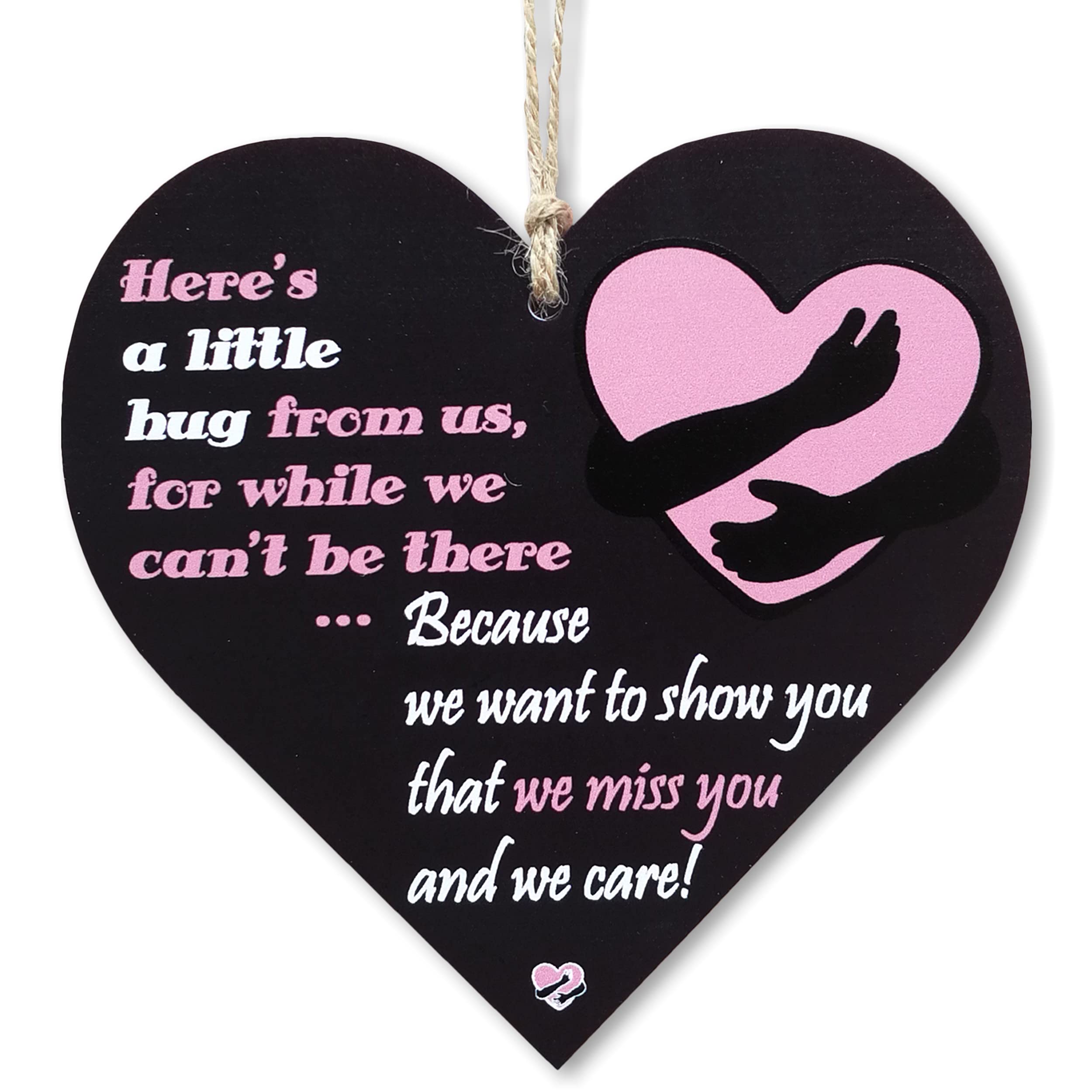 CARISPIBET Here's a little hug from us | House decor Bedroom sign Home decorative gift sign 5" x 5"