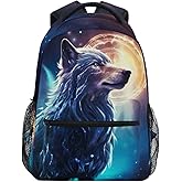 UMIRIKO Galaxy Wolf Moon Animal Backpack for Boys Girls Elementary School Bookbag Back Pack 202A0009
