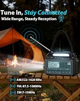 Roxicosly 12000mAh Wind Up Solar Radio with Phone Charger AM/FM/SW LED Torch view 2