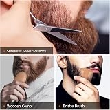 ComoZon Beard Grooming Kit Men Gift Set with Oil Shampoo Comb Brush Balm view 6