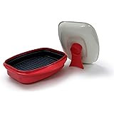 Microhearth Grill Pan for Microwave Cooking, Red