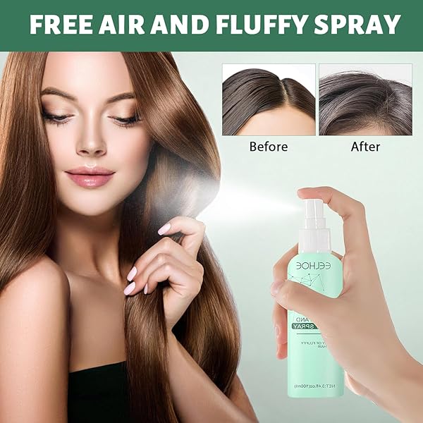 KUBOT MAGICAL DRY HAIR SPRAY-FREE AIR AND FLUFFY SPRAY,OIL-CONTROL FLUFFY LAST LONGER SPRAY,FREE AIR AND FLUFFY SPRAY,QUICK VOLUME HAIR LONG LASTING REFRESHING SPRAY WASHING FREE (2PCS), GREEN