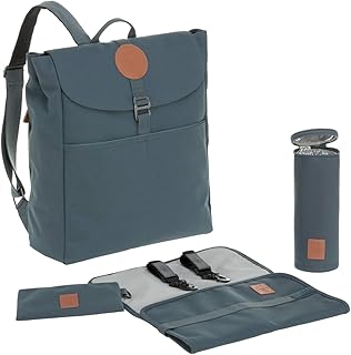 LÄSSIG Baby Wickelrucksack Wickeltasche Babytasche stylische Tasche inkl. Wickelzubehör/Backpack Adventure, Petrol