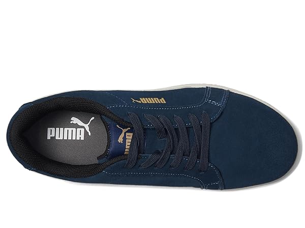 PUMA SAFETY ICONIC SUEDE LOW MEN’S SAFETY SHOES, COMPOSITE TOE, ELECTRICAL HAZARD PROTECTION, SLIP RESISTANT, NAVY, SIZE M8.5 (640025-08.5-300)