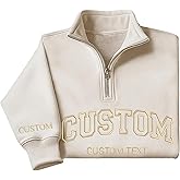 Noni Custom Embroidered Quarter Zip Sweatshirt, Personalized Embroidery Gift, Add Your Own Custom Text, For Mom