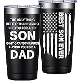 SpenMeta Son Gifts from Mom, Dad - Fathers Day Christmas, Birthday Gifts for Son - 20 Oz to My Sons Tumbler Cup
