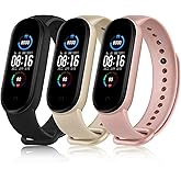 Vancle 3 PACK Bands for Amazfit Band 5 Replacement bands, Soft Silicone Sport Strap Wristband Compatible with Amazfit Band 5 Watchband Accessories