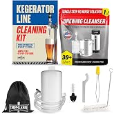 Kegerator Cleaning Kit - Beer Line, Keg &amp; Tap Cleaner, No-Rinse Formula | 30+ Cleanings &mdash; 1 lb US-Made Cleaner, Metal Coupler, Step-by-Step Instructions, Faucet Wrench, Tap Brush, &amp; Storage Bag