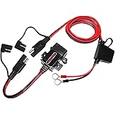 MOTOPOWER MP0609AA 3.1Amp Motorcycle USB Port Kit SAE to USB Adapter Cable with SAE Cap