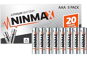 NINMAX Lithium AAA Batteries, 8 Pack 1.5V 1350mAh Longest Lasting Triple A Batteries for High-Tech Devices【Non-Rechargeable】