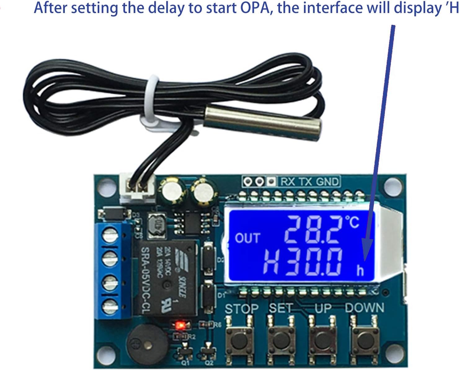 ZHITING XY-T01 Electronic Thermostat Controller,DC 6-30V 24V LCD Digital Temperature Control Board -50~110℃ Temp Control Switch Module with Waterproof Sensor Probe - Image 5