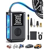 Tire Inflator Portable Air Compressor,160 PSI & 20000mAh Cordless Air Pump for Car Tires with Digital Pressure Gauge, Tire Pump Auto Shut-Off Portable Tire Inflator for Car, Motorcycle, Bicycle, Ball