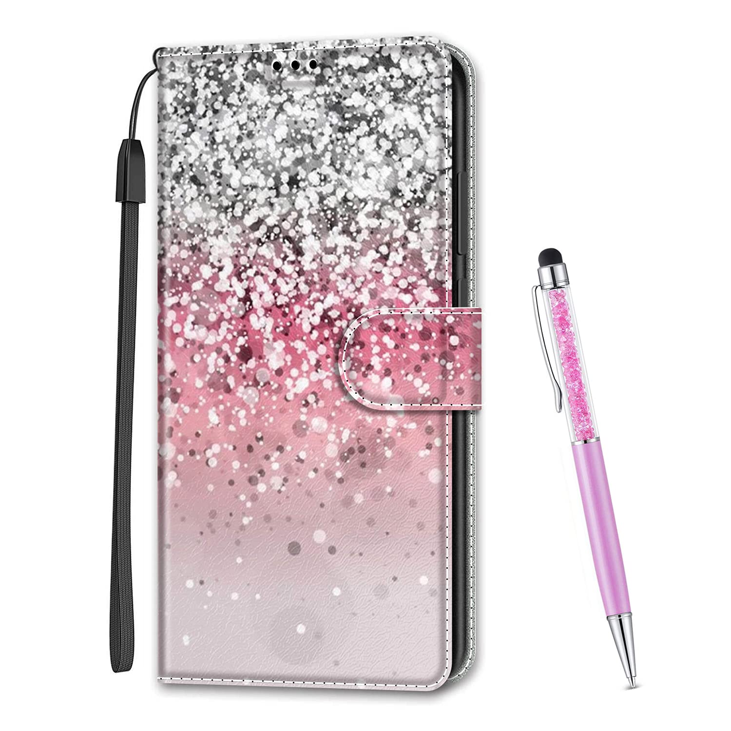 MadBee Compatible with Huawei Honor 9 Lite Case, Full Body Colorful Pattern Design Flip Magnetic Detachable PU Leather Wallet Case Cover for Huawei Honor 9 Lite (Sequins) — image 1