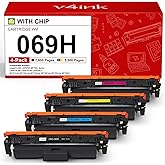 v4ink 069H 069 Toner Cartridges High Capacity Compatible Replacement for Canon 069H 069 Works for Canon Color imageCLASS MF750C LBP670C Series MF753Cdw MF754Cdw MF751Cdw LBP674Cdw Printer 4-Pack