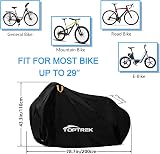 Toptrek Bike Cover 210T Waterproof Universal Size 200x110x70cm Black view 4