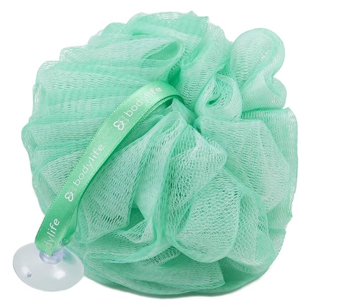 Bodylife Exfoliating Bath & Shower Body Puff/Scrunchie/Buffer Green