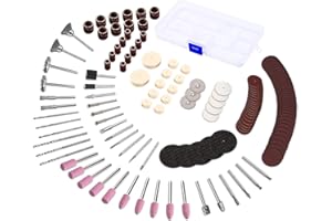141pcs Rotary Tool Accessories Kit - GOXAWEE 1/8-inch Shank All Purpose Power Tool Accessory Set Universal Fitment for Easy Drilling Sawing Sanding Grinding Polishing