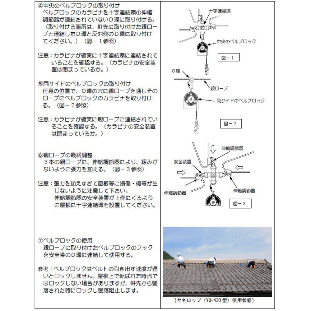 Amazon Co Jp 藤井電工 ツヨロン Tsuyoron 墜落防止装置 仮設用 屋根上作業用 ヤネロップ Yu 430一式 3人作業用 Jan Bx 安全帯 落下防止 電気工事 高所での安全作業 産業 研究開発用品