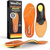 Work Boot Insoles for Men Anti Fatigue Shoe Insert Women Heavy Duty Arch Support Insoles for Plantar Fasciitis Flat Feet Foot Pain-L-W: 7.5-9