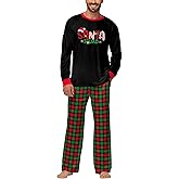 Arankhiger Men Christmas Pajamas Set 2 Piece Long Sleeve Xmas Shirt and Pants