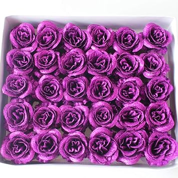 Djymoyimo Poudre De Cristal Or Rose Simulation Tête Rose