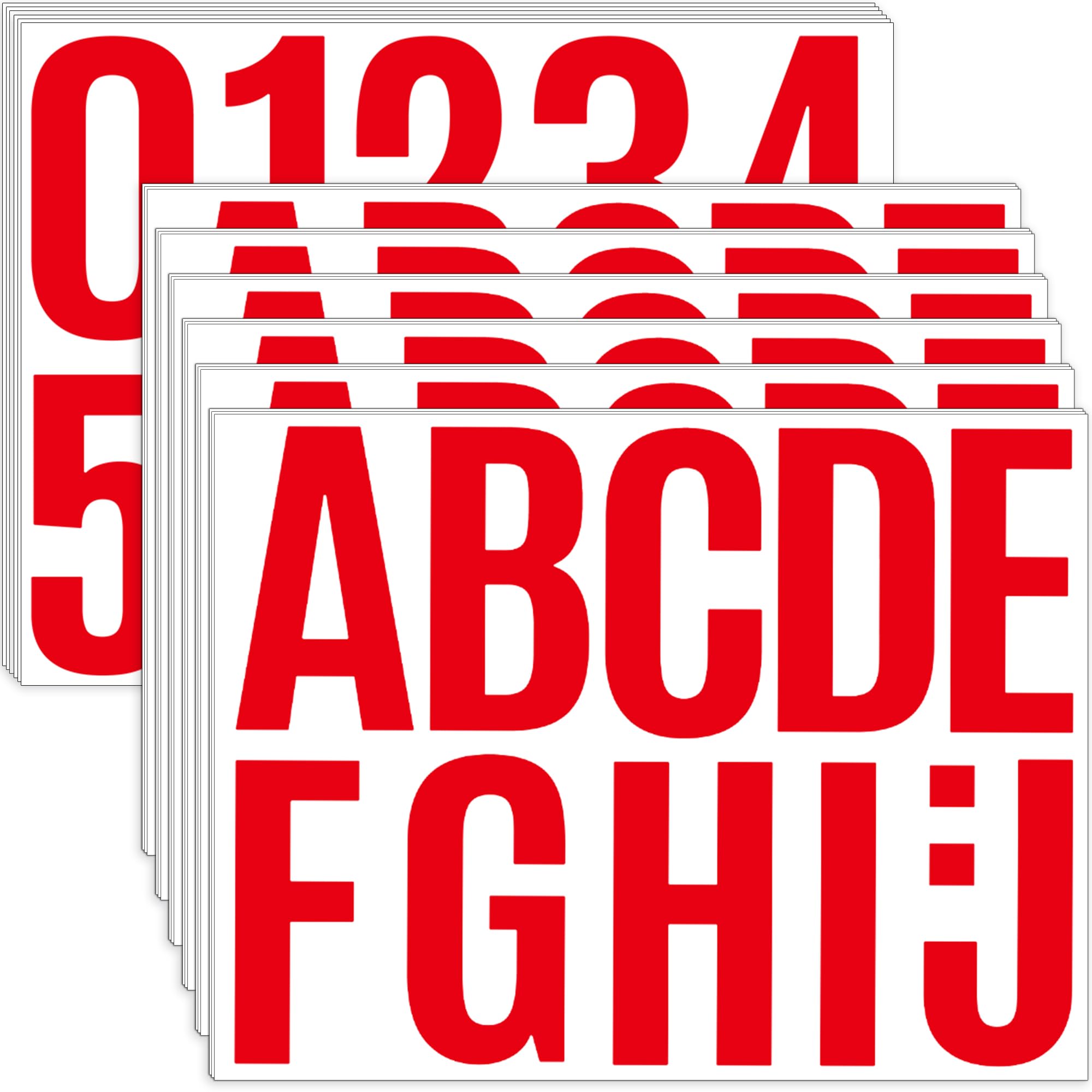 Photo 1 of 24 Sheets Letter Stickers Bulletin Board Letters Large 4 Inch Vinyl Alphabet Stickers Big ABC Numbers Peel and Stick for Poster Board Classroom Mailbox Crafts Window Door Decoration (Red)