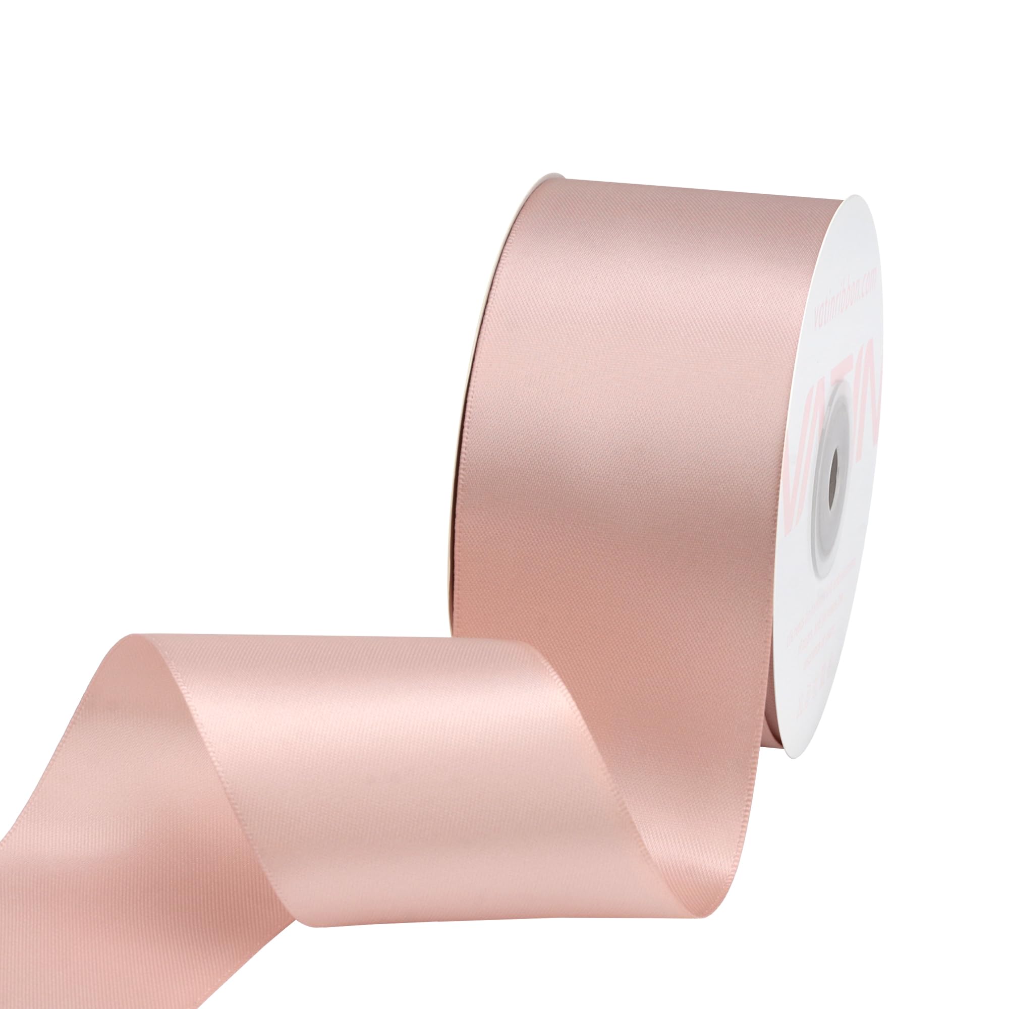 VATIN 50mm Solid Antique Mauve Double Faced Polyester Satin Ribbon for Craft, Gift Wrapping, Hair Bow, Wedding Deco 23 Metre/Spool